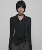 Peulleeoeob Asymmetrical Draped Shirt (Fl-186_Black)