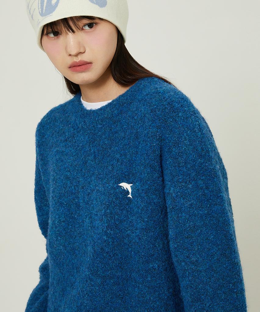 WAIKEI Dolphin Boucle Knit Blue