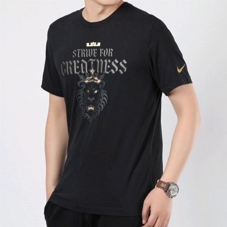 Nike Basketball Print Crew Neck T-Shirt Men Tops Black DD9342-010