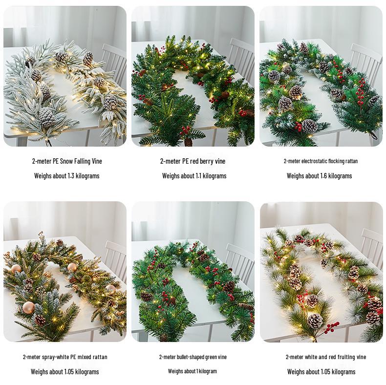 Christmas Wreath Vine Door & Wall Hanging Ornaments for Festive Atmosphere