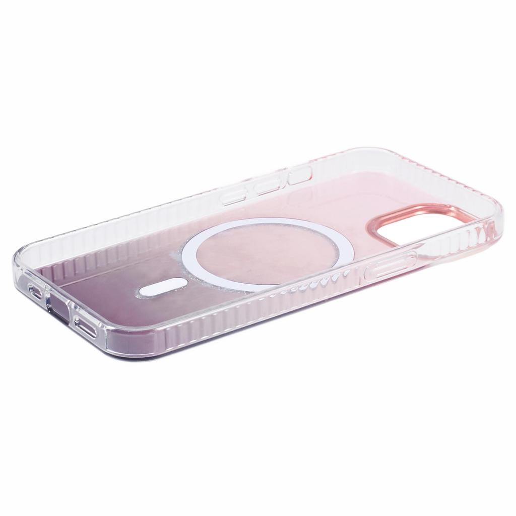 For iPhone 13 6.1 inch Case Glitter Gradient Big Rear Lens Hole Cover Compatible with MagSafe