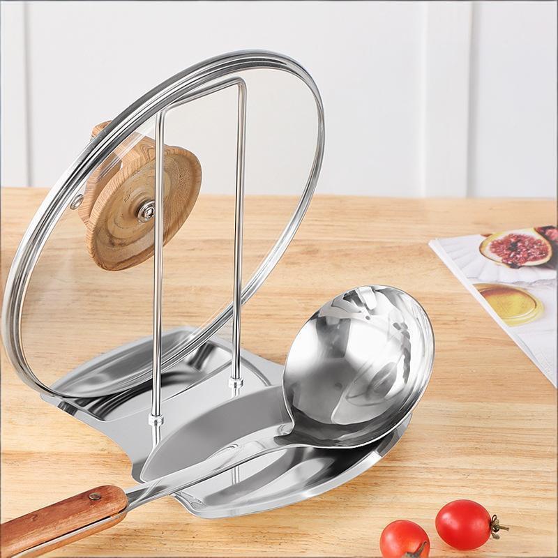Stainless Steel Kitchen Pot Lid Rack Space Saving Durable Storage Holder for Dishes Pans Cutting Board Cabinet Organization