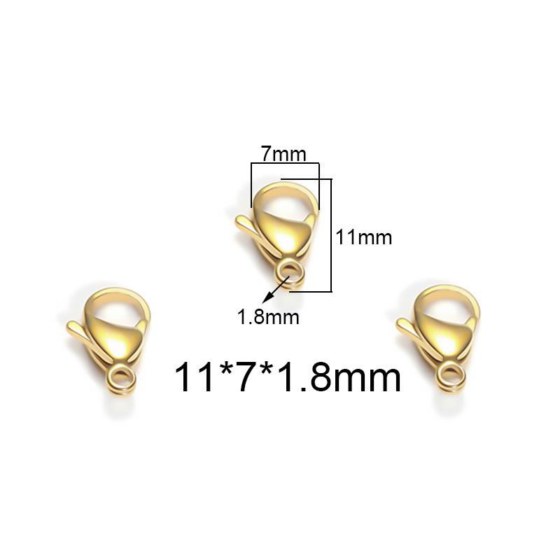 Semitree 25Pcs Stainless Steel Gold Black Lobster Clasps Jewelry Findings DIY Necklace Bracelet Making Accessories 9/10/12/15MM