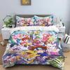 Digimon Cartoon 3D-Printed Bedding Set—Includes Duvet Cover and Pillowcases—Available for Single, Double, King, and Queen-Sized