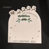 Baby First Christmas Footprint Board Infant Footprint Mistelzweige Holzschild DIY Neugeborene Jungen Mädchen Fußabdruck Kunst Handwerk Board Neue Mama Andenken Geschenk