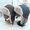 New outdoor cycling skiing Lei Feng hat for men and women, winter velvet thickened warm cold ear protection windproof flying cap