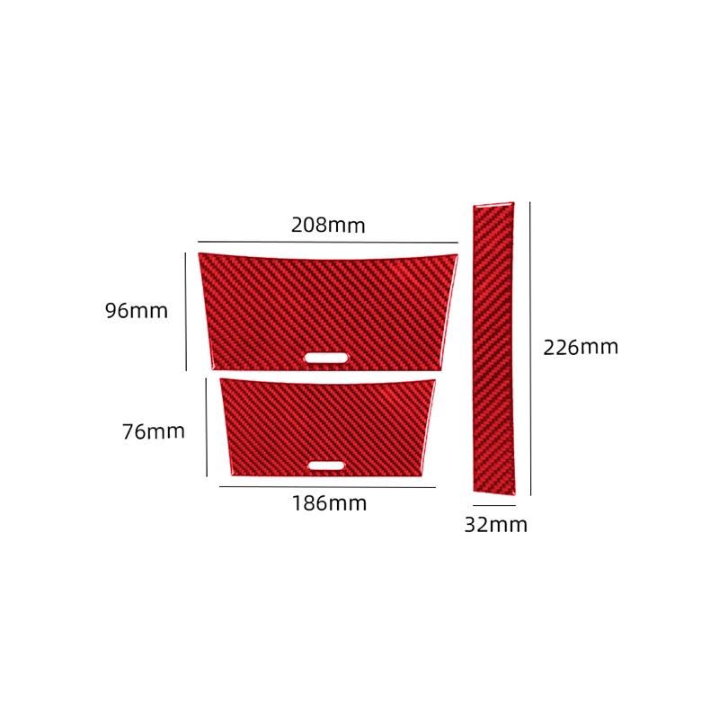 For Acura TSX 2003-2008 Car Accessories Red Carbon Fiber Interior Gare Lifting Storage Trim Sticker Set