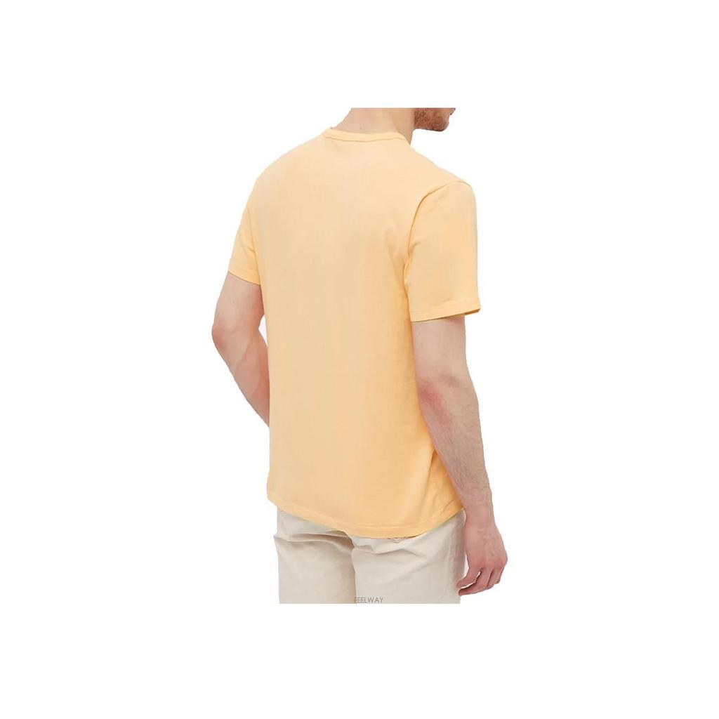 Maison Kitsune Solid Color Fitted Crew Neck Short Sleeve T-Shirt Men Tops Orange IM00108KJ0008-P810