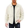 Corduroy Jacket Men Winter Button Down Shirt Jackets Long Sleeve Retro Outwear Casual Ribbed Work Coat With Pockets