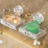 Wall-Mounted Suction Cup Soap Dish for Bathroom Storage
