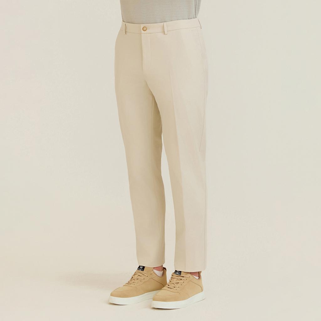 FERRAROMILANO Cotton Blend Stretch Slacks L/Beige (Am0Gbps10151)