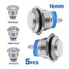 5/20Pcs 16mm Waterproof Momentary Reset Metal Push Button Switch Screw Terminal Power Switch Car Engine Doorbell