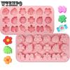 3pcs Flower Silicone Molds Easter Candy Molds Flowers Theme Chocolate Mold Daisy Leaf Bowknot Candy Mold Spring Flowers Candle Baking Tray