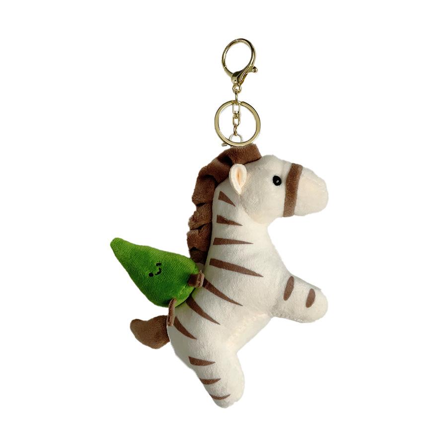 Cartoon Zebra Doll Pull Rope Doll Plush Toy Rag Doll Key Chain Bag Hanging Gift