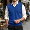 Men's Casual V-Neck Sleeveless Knit Sweater Vest For, Commute and Daily Wear