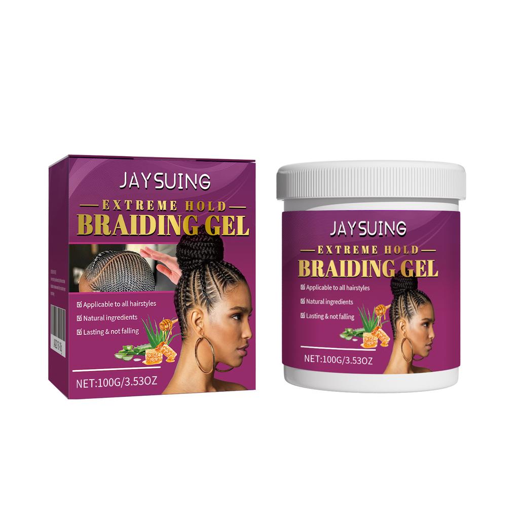Styling Braiding Gel Wax Carbomer Long Lasting Strong Hold Pomade Anti-Frizz Smooth Hair Finishing Shaping Hair Edge Control