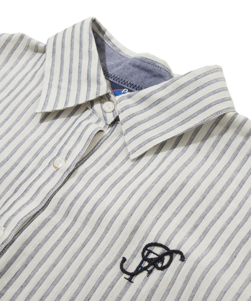 PENFIELD Roll-Up Striped Linen Shirt Blue_Fs2Wr25F