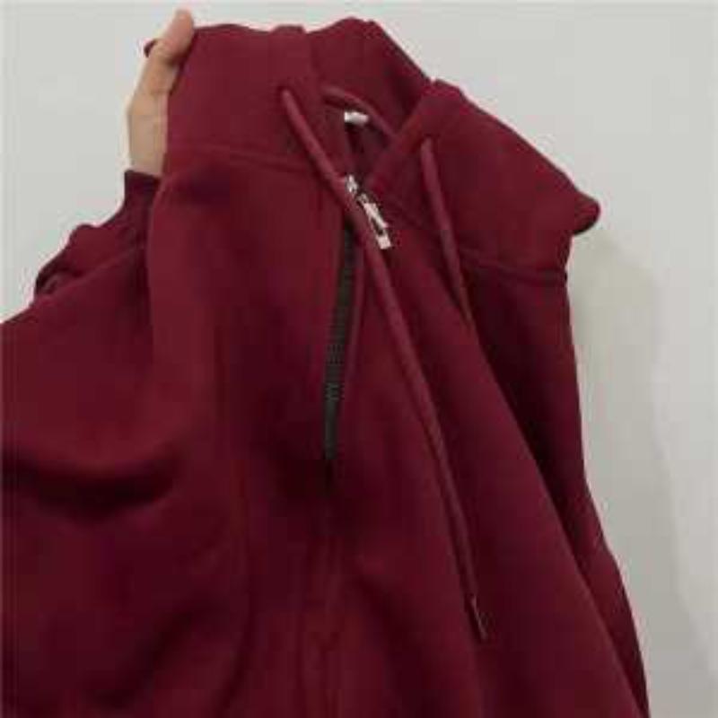 Damen Mantel und Sweatshirt 2025 Neuer Herbst Koreanischer Fauler Stil Locker Mit Kapuze Reißverschluss Strickjacke Oberteil