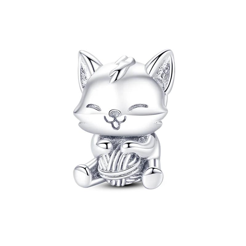 925 Silver Animal Charms Beads for DIY Bracelet Lovely Dog Cat Pendants Jewelry for Women