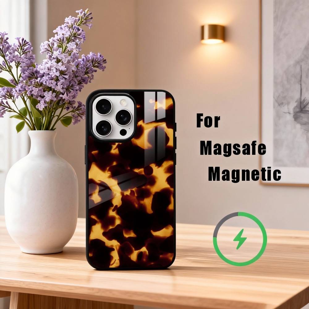 T-Tortoise Shell Marble  Phone Case For iPhone17,16,15,14,13,12,11 Plus,Pro Max Magnetic For Magsafe Wireless Charging