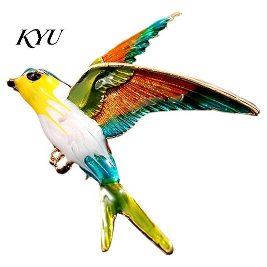 Swallow Suits Brooch Pin for Women, Enamel Oil Dripping Bird Lapel Badge Pin, Decorative Alloy Coats Dresses Scarves Shirts