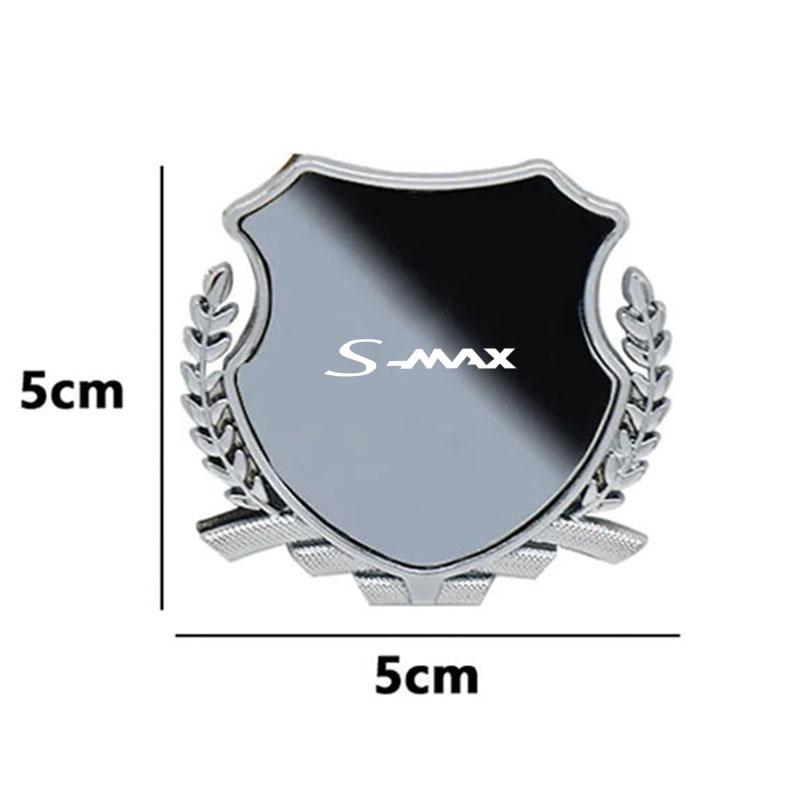 AKG1 Zinc Alloy Metal Car Fender Emblem Side Window Badge Styling Decal For Ford S-MAX Logo Exterior Modification Decor Accessories