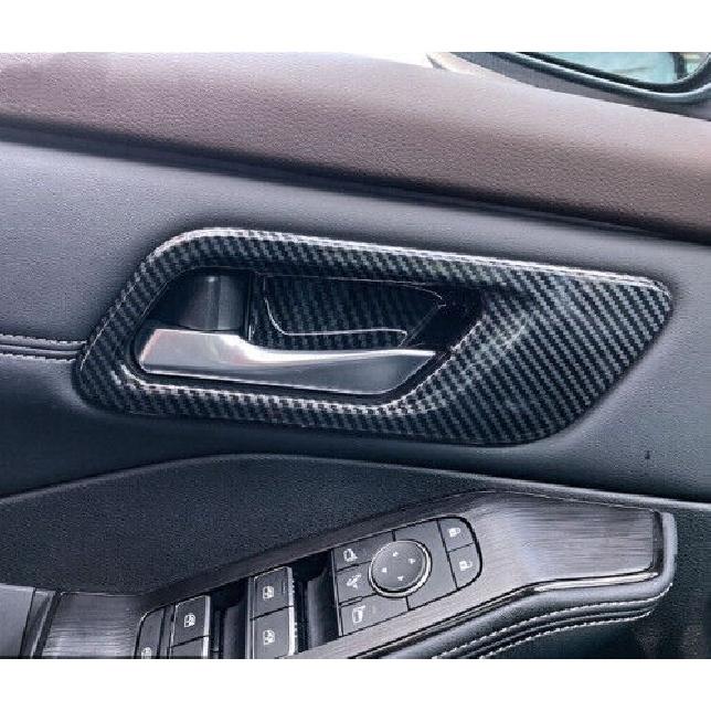 For Nissan Rogue 2021-23 Carbon Fiber pattern Inner Door Handle Bowl Cover Trim