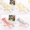 Simple Stripes 2 Pcs Mini  Beach Chair Emulational Furniture Labubu Doll Trendy Accessories Household Furnishings Decoration