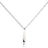 Puente Necklace Surgical Stainless Steel Metal Allergy Friendly 316L Simple Plate Type Chain Silver 50cm Pendant Figaro Mens Womens Accessory (Plate)