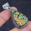 Ammolite Gemstone Handmade 925 Sterling Silver Jewelry Pendant 2.17" V7R51