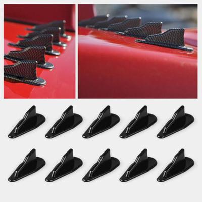 10pc Universal EVO-Style ABS Roof Shark Fins Spoiler Wing Kit Vortex Generator Cars
