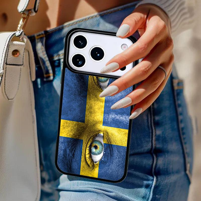 Sweden Flag Phone Case For iPhone 17 Air 14 15 13 12 Max Cover For Apple 16e 11 Pro Max Plus Coque