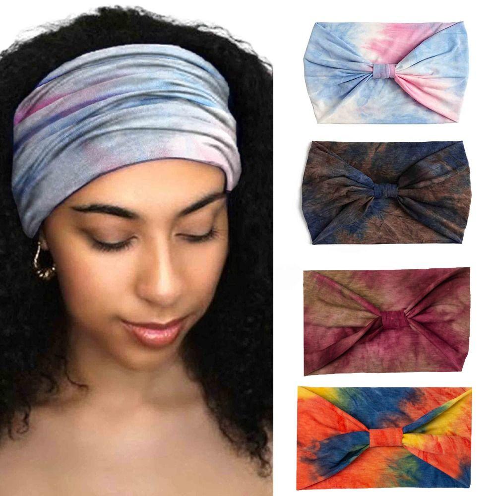 Cotton Tie Dye Headwrap Elastic Sports Sweatband Hair Accessories Yoga Headband  Running
