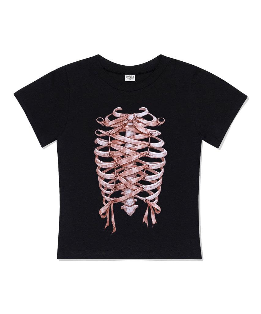 Deomopeuhauseu Main Line Ribbon Slim Fit Short Sleeve T-Shirt Black