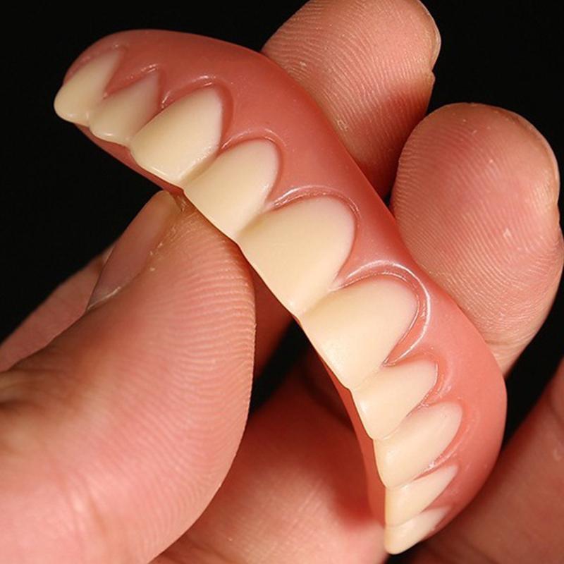 Silicone Fake Teeth Cover Upper&Lower False Tooth Dental Veneers Teeth Fausse