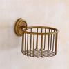 Toilet Roll Holder,Toilet Paper Holder Wall Mounted Vintage Brass Roll Tissue Wire Basket Dispenser Tissue Paper Roll Holder for Bathroom Storage,