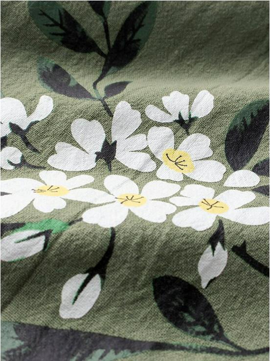 2022 European and American Cotton Linen Sleeveless Round Neck Printed Vest Dress for Women.