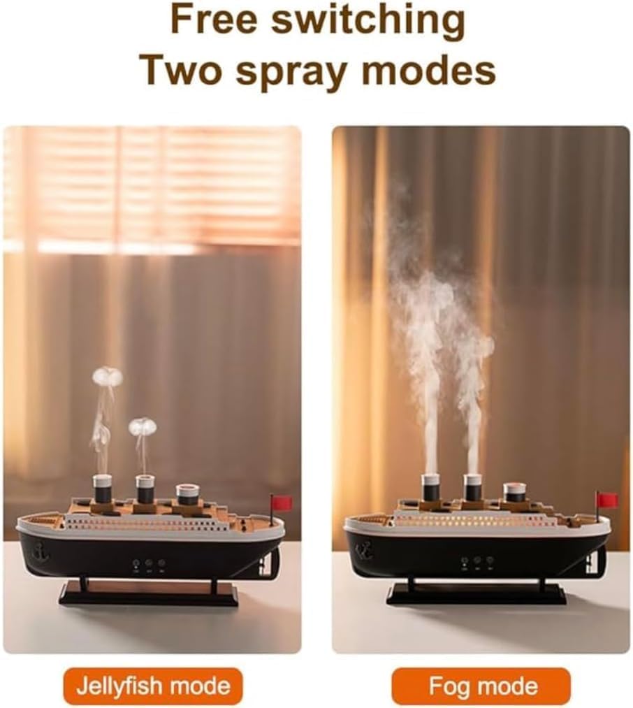 Essential Oil Diffuser, Aromatherapy Humidifier with Remote Control 7-Color LED Lights 2 Mist Modes Auto Shut-Off for Home Bedroom