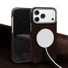 Genuine Waxed Oil Leather Phone Case for iPhone 17 Pro Max Premium Business Slim Full Wrap Magnetic Shockproof Cover for 16 Pro 15 14 13