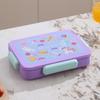 ZISIZ Cartoon Kids 304 Stainless Steel Lunch Box - 1.2L Purple