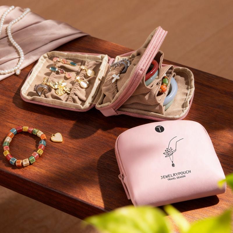 Elegant Multi Compartment Jewelry Box Portable Protective Travel Case for Luggage Travel Gift Idea Jewelry Storage Pouch