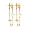 925 Silver Needle Long Chain Stud Earrings For Women Exquisite Zircon Geometric Tassel Pendant Earrings Luxury Jewelry