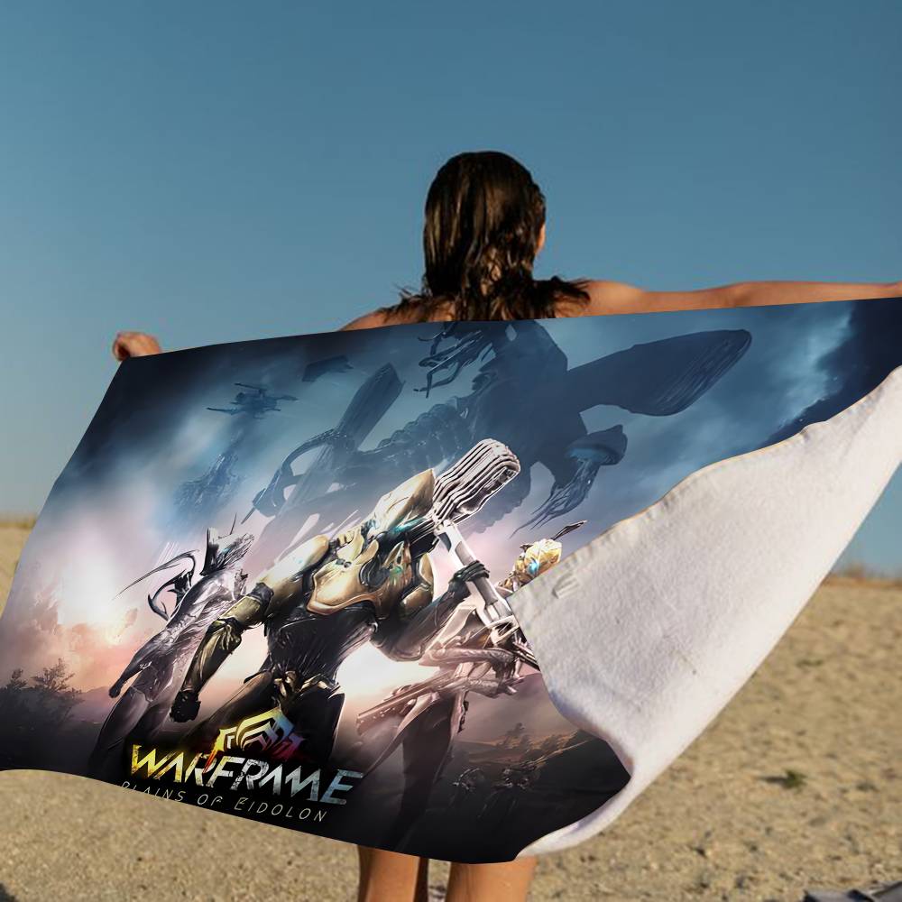 Warframes Gamer Anime Beach Swimming Towel Soft Absorbent Washcloth Children's Gifts For Kids Travel Camping Gym
