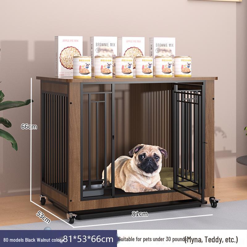 Solid Wood Dog Crate with Toilet Separation - Small to Medium Dog Wooden Cage/Villa