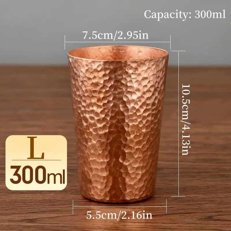 Multiple Sizes Vintage Copper Coffee Mug,Outdoor Water Juice Cup Handcrafted Hammer Texture Home use Drinking Tea Cup Tableware
