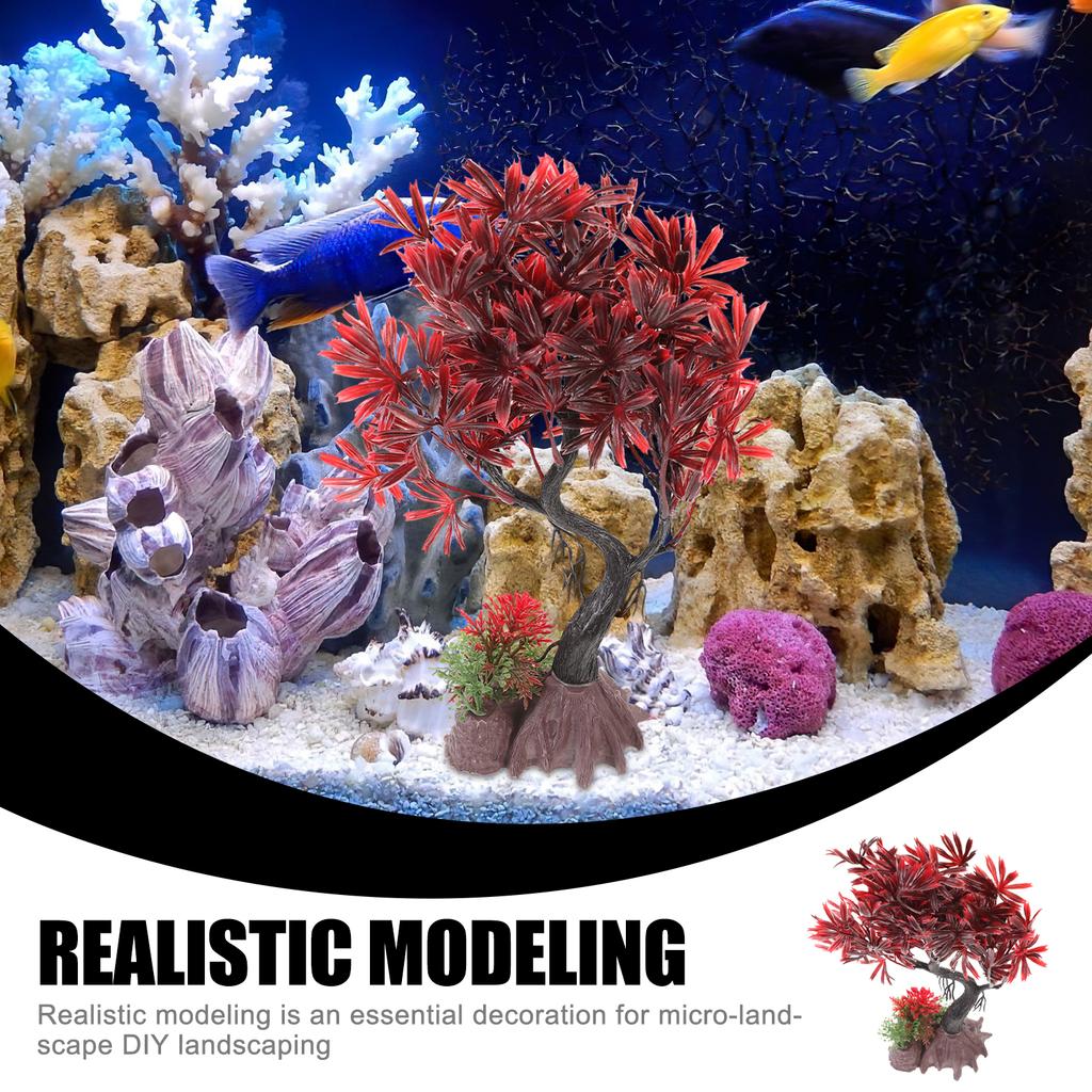 Plastic Aquarium Bonsai Tree Plants Decoration for Goldfish Tank Decors Safe Durable Easy Maintenance Fish Tank Accessories