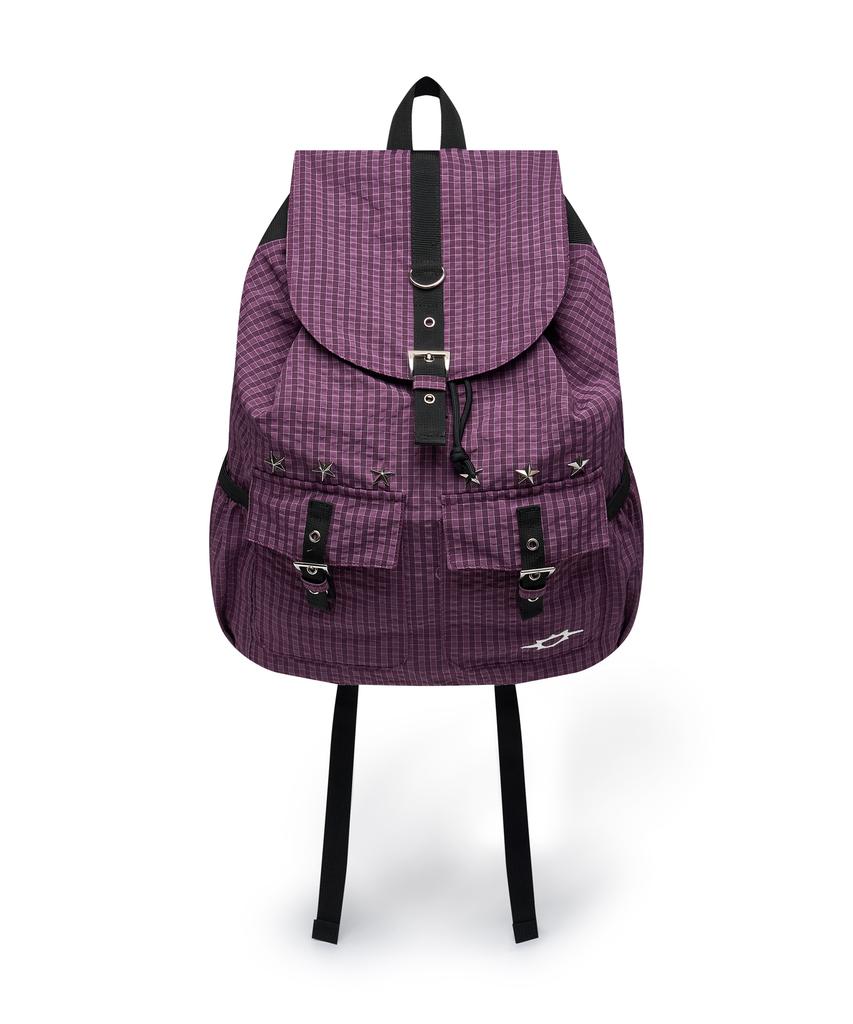Losers Club Check Star Stud Backpack Purple