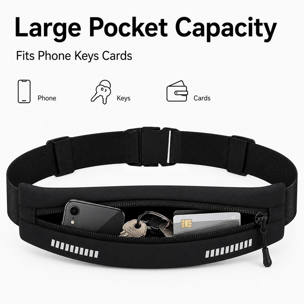 Men Women Slim Running Bags Running Waist Pack with Adjustable Belt Portable Outsides Jogging Gym Sports Cell Phone Pouch 6