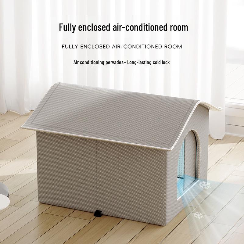 Universal Large Pet Cooling Cabin: Fully Enclosed Air-Conditioned Ice Bed for Cats and Dogs