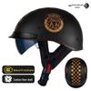 Carbon Fiber Retro Half Helmet for Men – American Prince Motorcycle Style